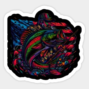 Celebrate Mardi Gras and show your love of fishing with this vibrant patriotic design Sticker